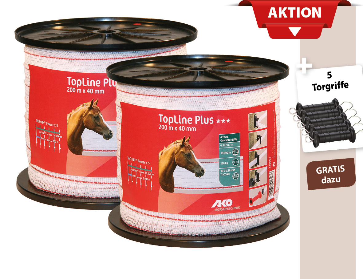 2x TopLine Plus Weidezaunband 40 mm